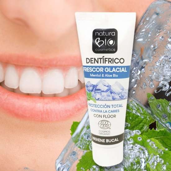 Dent&iacute;frico Frescor Glacial NaturaBIO Cosmetics marcas de pasta de dientes natural
